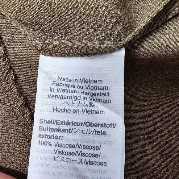 Madewell Button-Back Easy V-Neck Short Sleeves Dress Pockets Brown Women Size XS - Picture 7 of 16